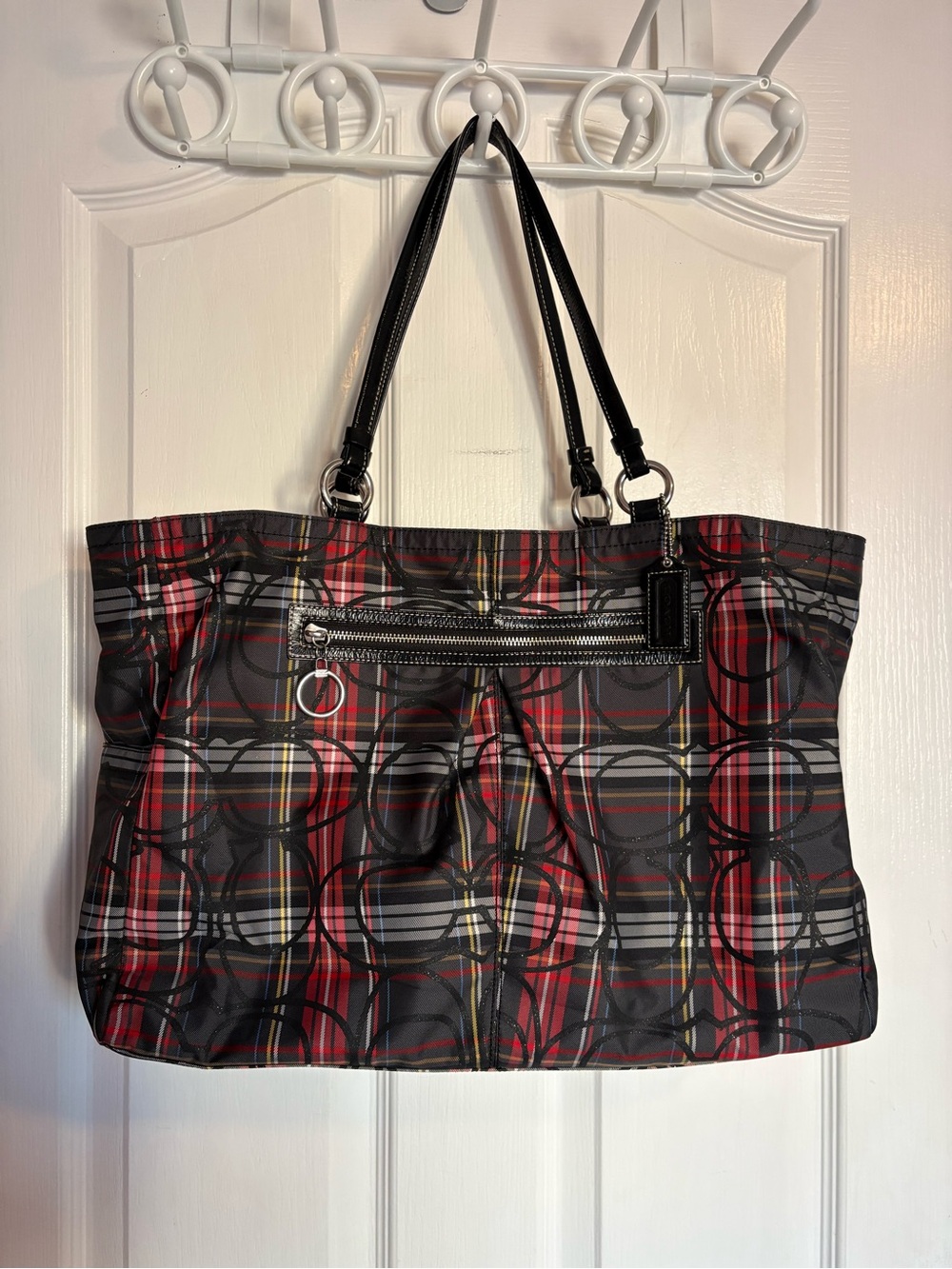 Coach Poppy Tartan Plaid Tote Purse